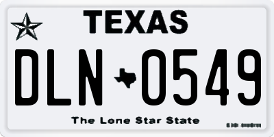 TX license plate DLN0549