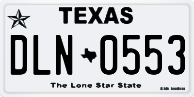 TX license plate DLN0553