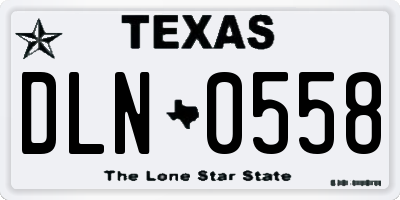 TX license plate DLN0558