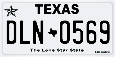 TX license plate DLN0569