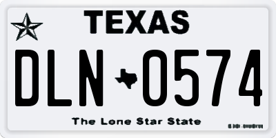 TX license plate DLN0574