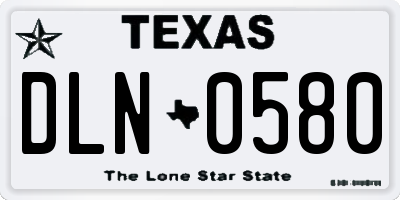 TX license plate DLN0580