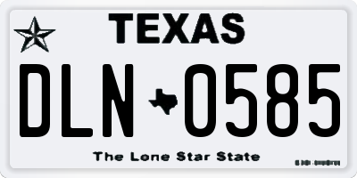TX license plate DLN0585