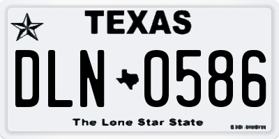 TX license plate DLN0586