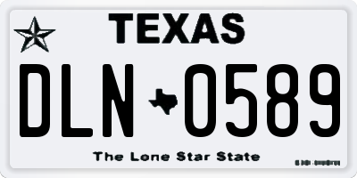 TX license plate DLN0589