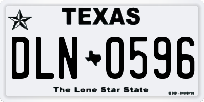 TX license plate DLN0596