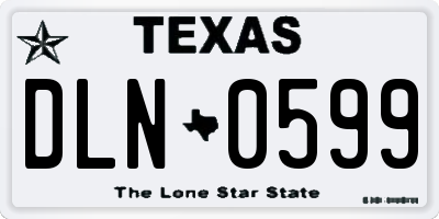 TX license plate DLN0599