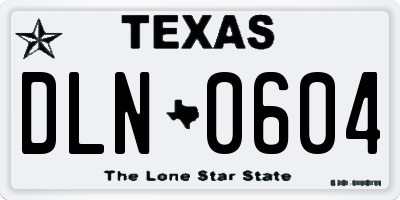 TX license plate DLN0604