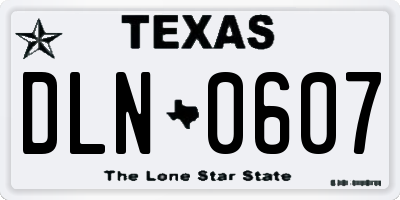 TX license plate DLN0607