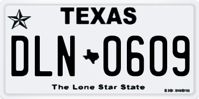 TX license plate DLN0609