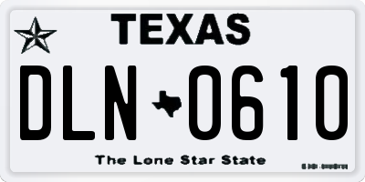TX license plate DLN0610