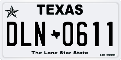 TX license plate DLN0611