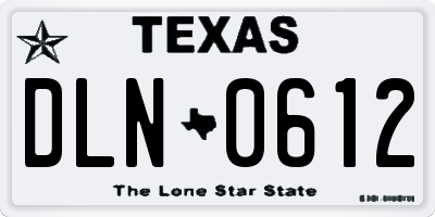 TX license plate DLN0612