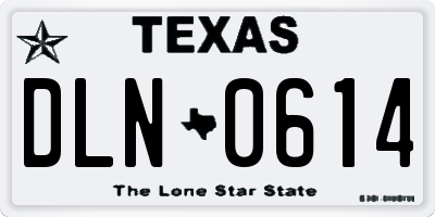 TX license plate DLN0614