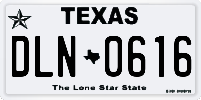 TX license plate DLN0616