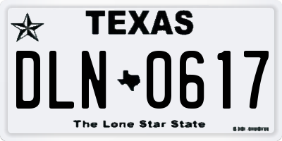 TX license plate DLN0617