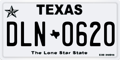 TX license plate DLN0620