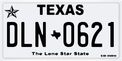 TX license plate DLN0621