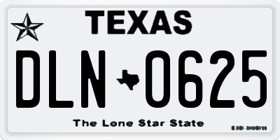 TX license plate DLN0625