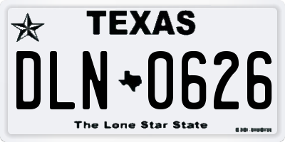TX license plate DLN0626