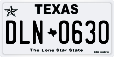 TX license plate DLN0630