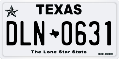 TX license plate DLN0631