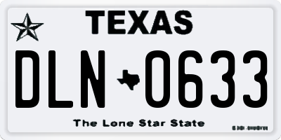 TX license plate DLN0633