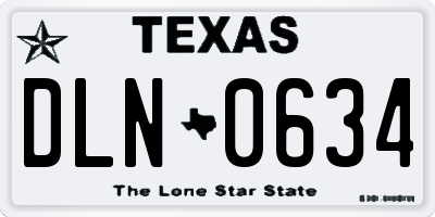 TX license plate DLN0634