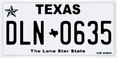 TX license plate DLN0635