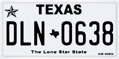 TX license plate DLN0638
