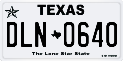 TX license plate DLN0640