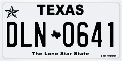 TX license plate DLN0641