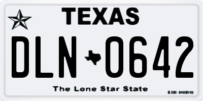 TX license plate DLN0642