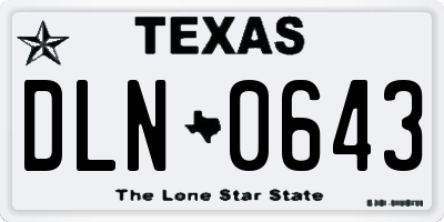 TX license plate DLN0643