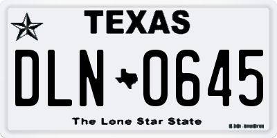 TX license plate DLN0645