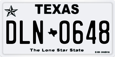 TX license plate DLN0648