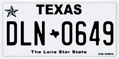 TX license plate DLN0649