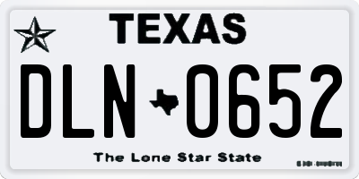 TX license plate DLN0652
