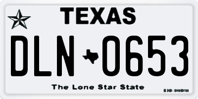TX license plate DLN0653