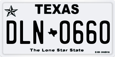 TX license plate DLN0660