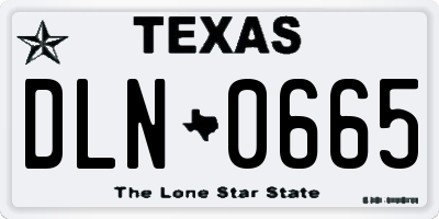 TX license plate DLN0665