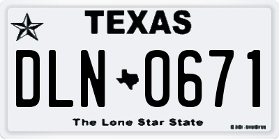 TX license plate DLN0671