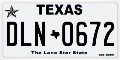 TX license plate DLN0672