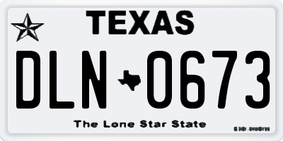 TX license plate DLN0673