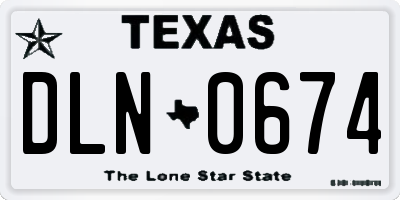 TX license plate DLN0674