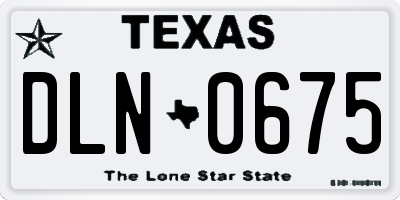 TX license plate DLN0675