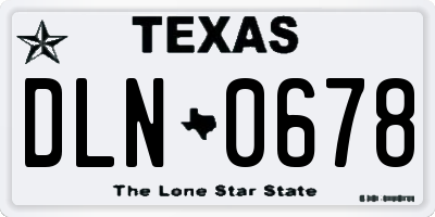 TX license plate DLN0678