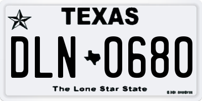 TX license plate DLN0680