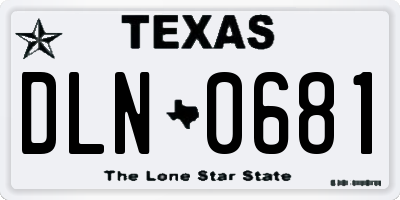 TX license plate DLN0681