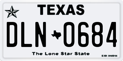 TX license plate DLN0684